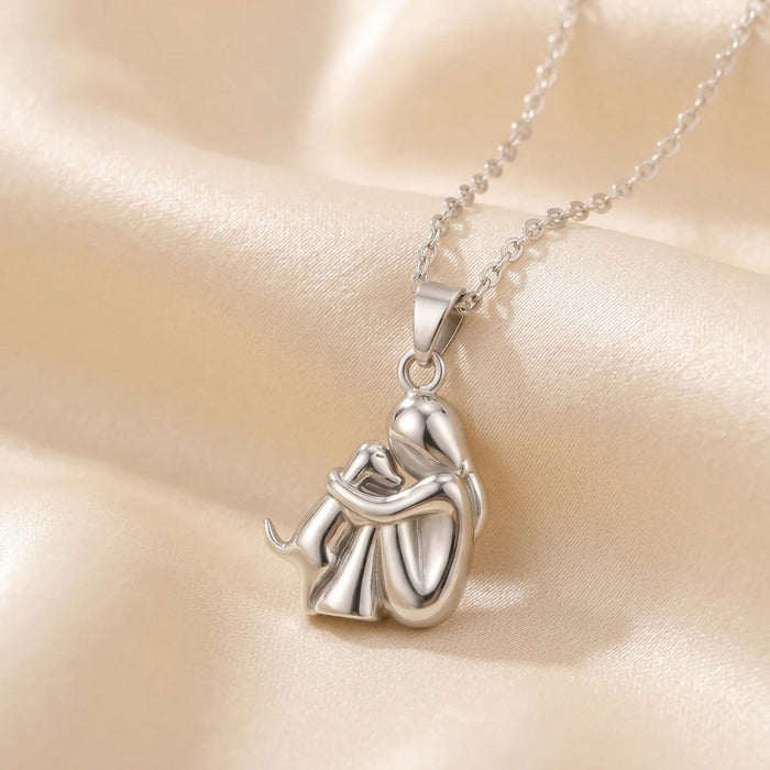 Hjärtekram halsband i silver