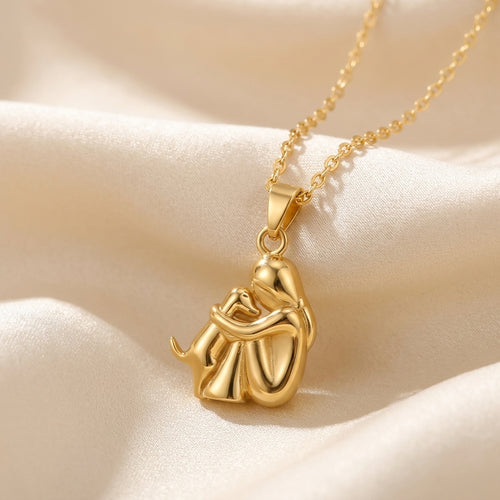 Hjärtekram halsband i guld